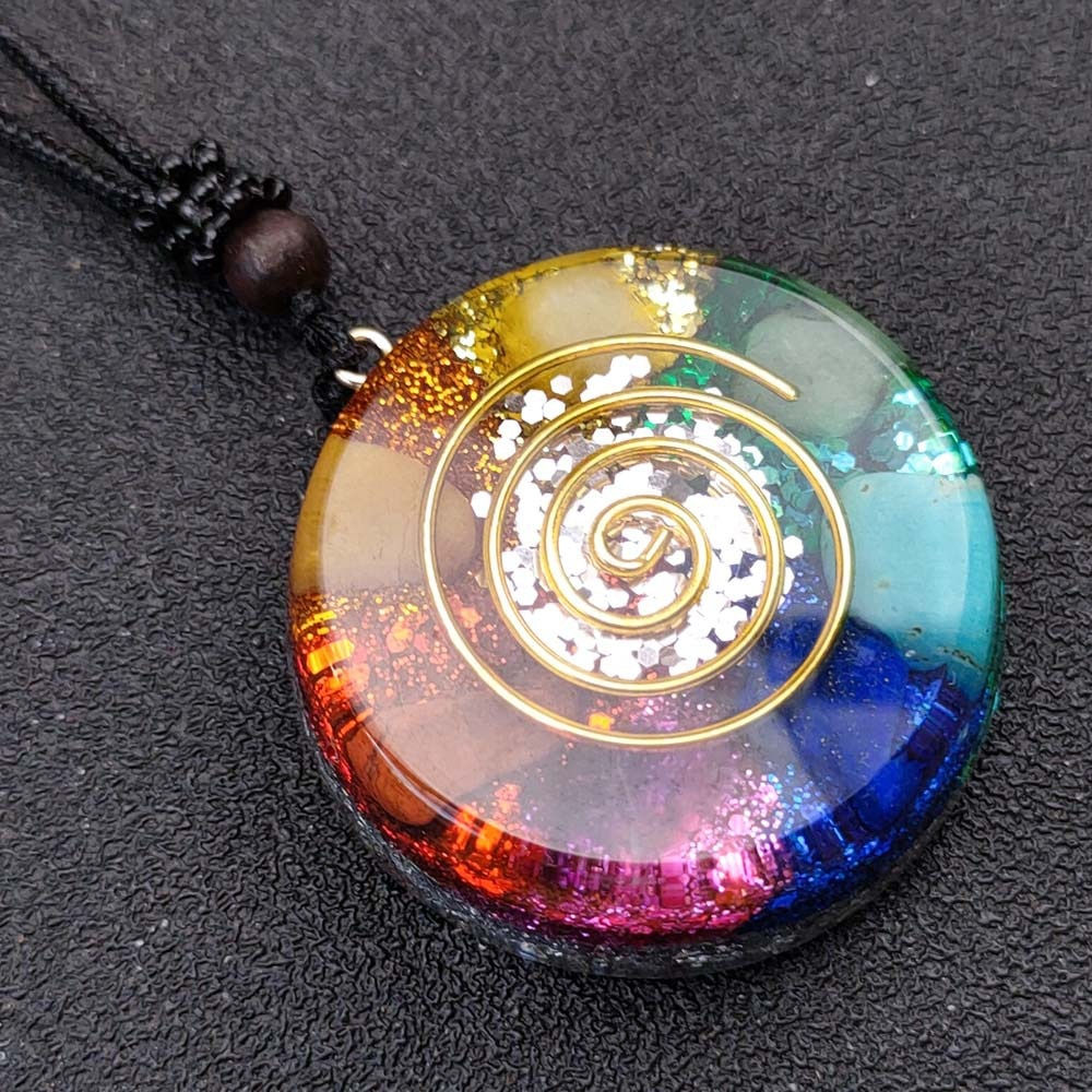 Orgonite Crystal Sacred Geometry Energy Generator Protection Necklace 