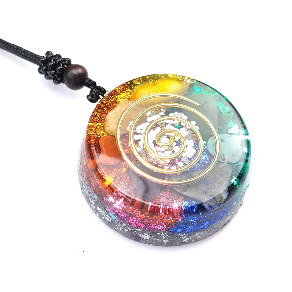 Thumbnail: Orgonite Crystal Sacred Geometry Energy Generator Protection Necklace 