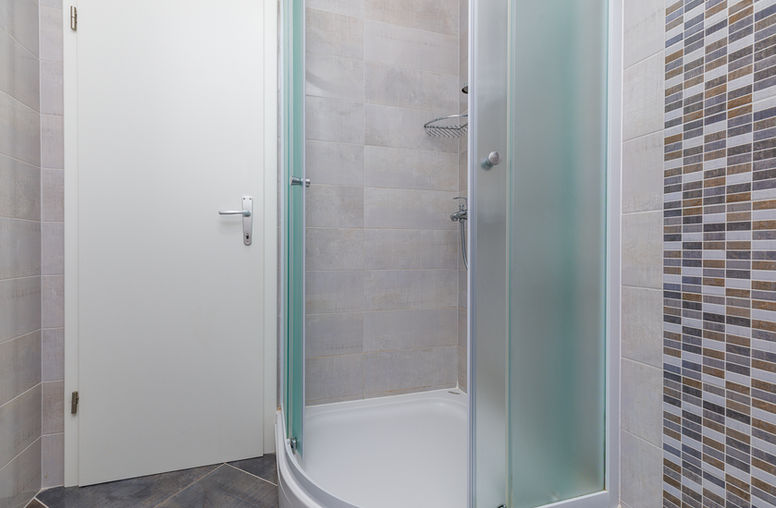 Private bathroom with shower in Apartment 2 at Apartments Bosiljka.