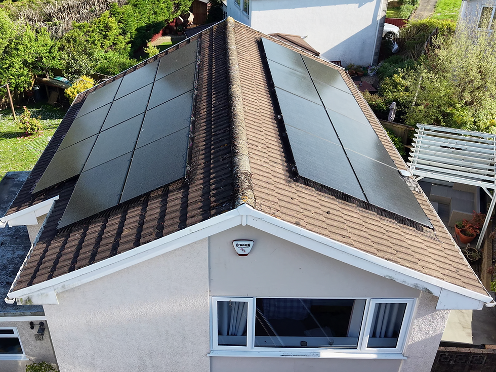 Solar panels installed on a Welsh home