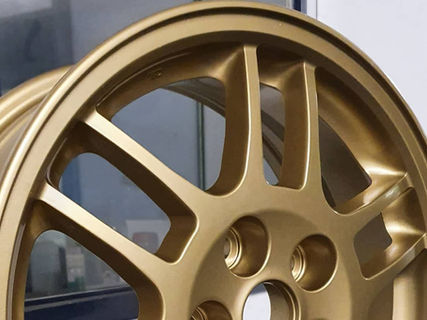 golden powder poating on alloy wheel