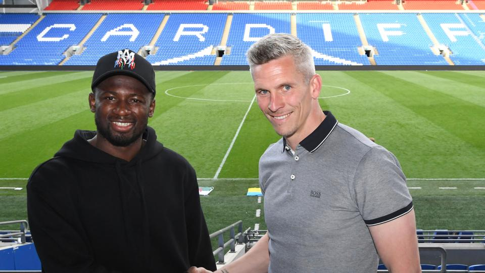 Jamilu Collins with Steve Morison.