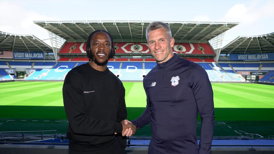 Romaine Sawyers with Steve Morison.