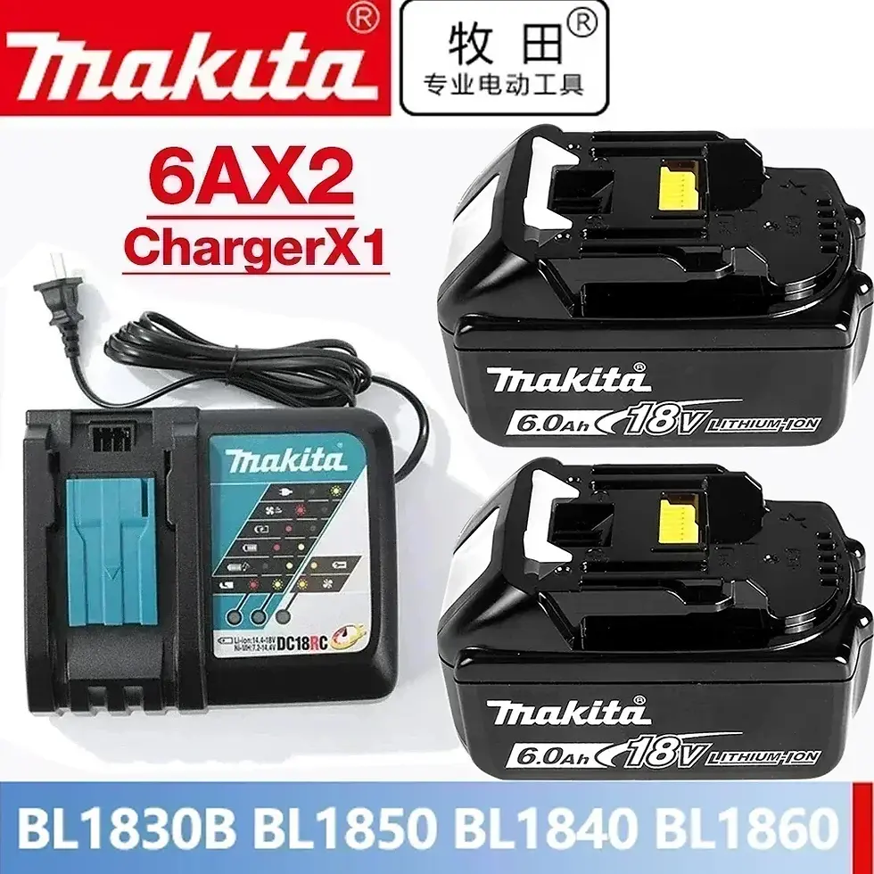 Miniaturbild: 18 V Original-Makita-Akku, wiederaufladbarer Werkzeugakku mit LED-Anzeige für E