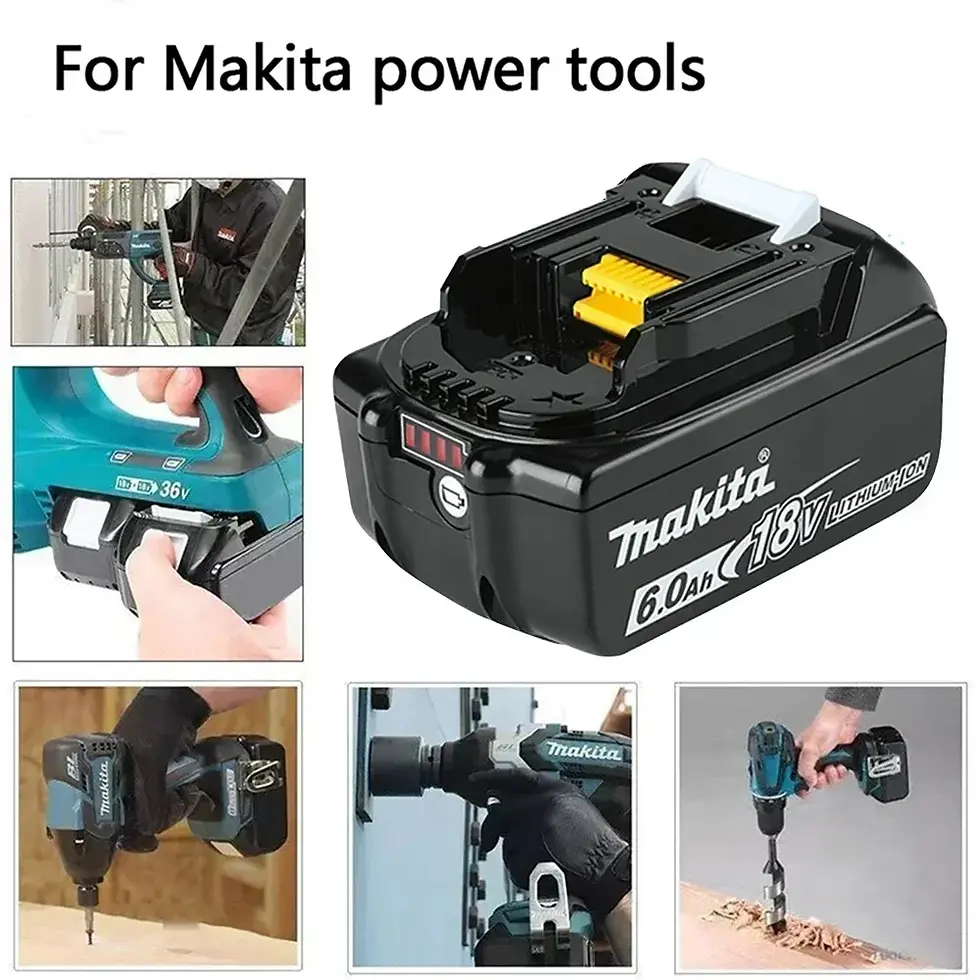 Miniaturbild: 18 V Original-Makita-Akku, wiederaufladbarer Werkzeugakku mit LED-Anzeige für E