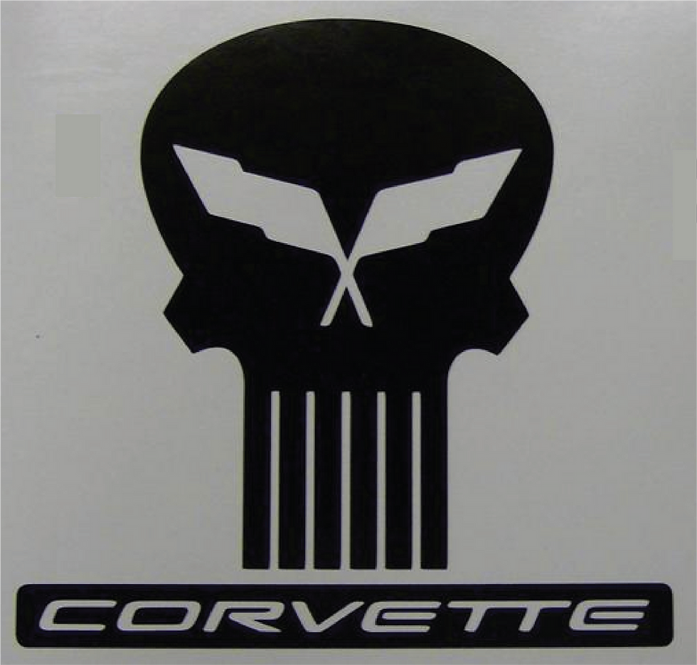 Chevy Cherolet Corvette Punisher Skull Vinyl Decal Sticker 31