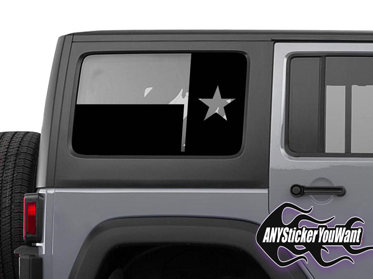 Jeep Wrangler Texas Flag Window Decal Sticker 5