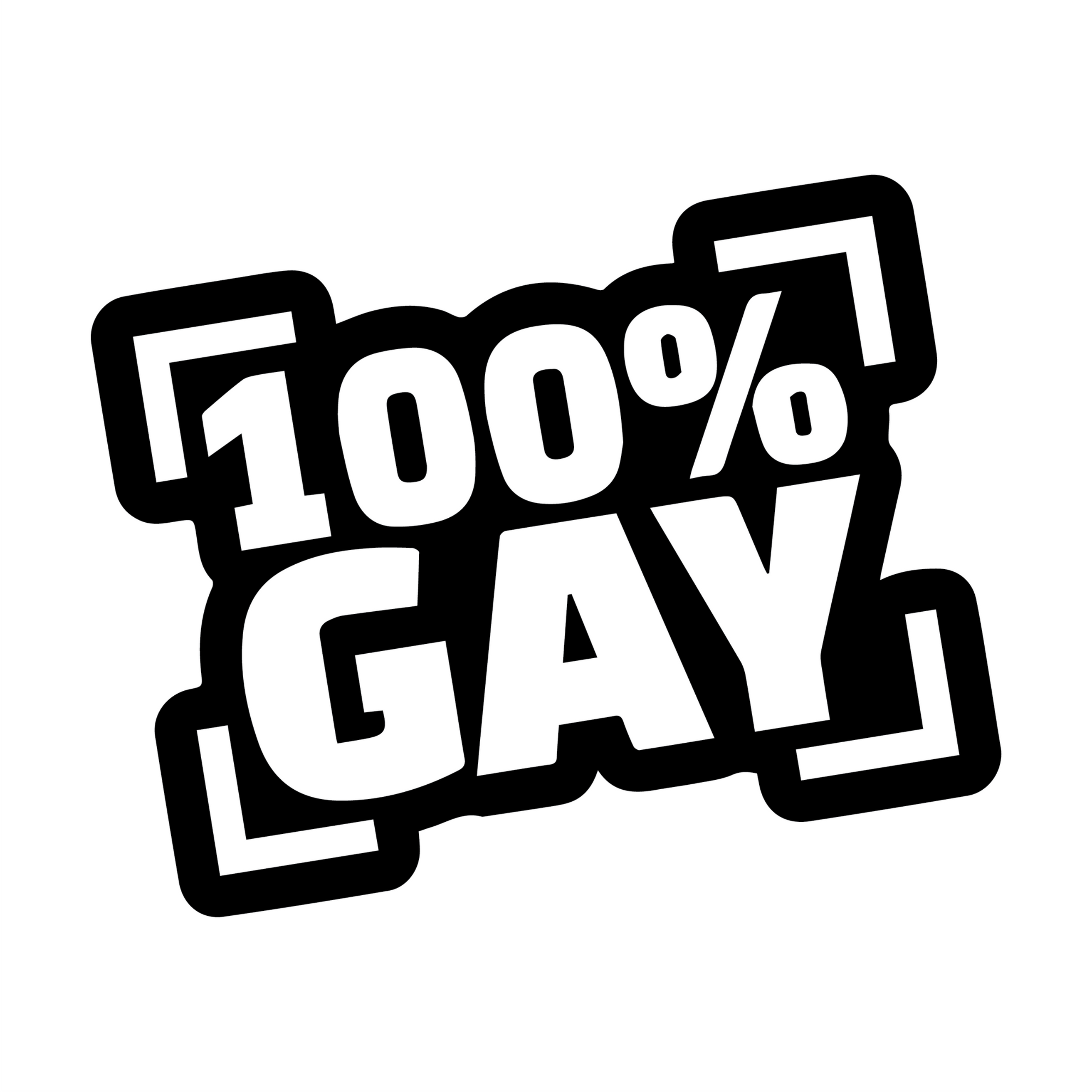 100% GAY Decal Sticker 2