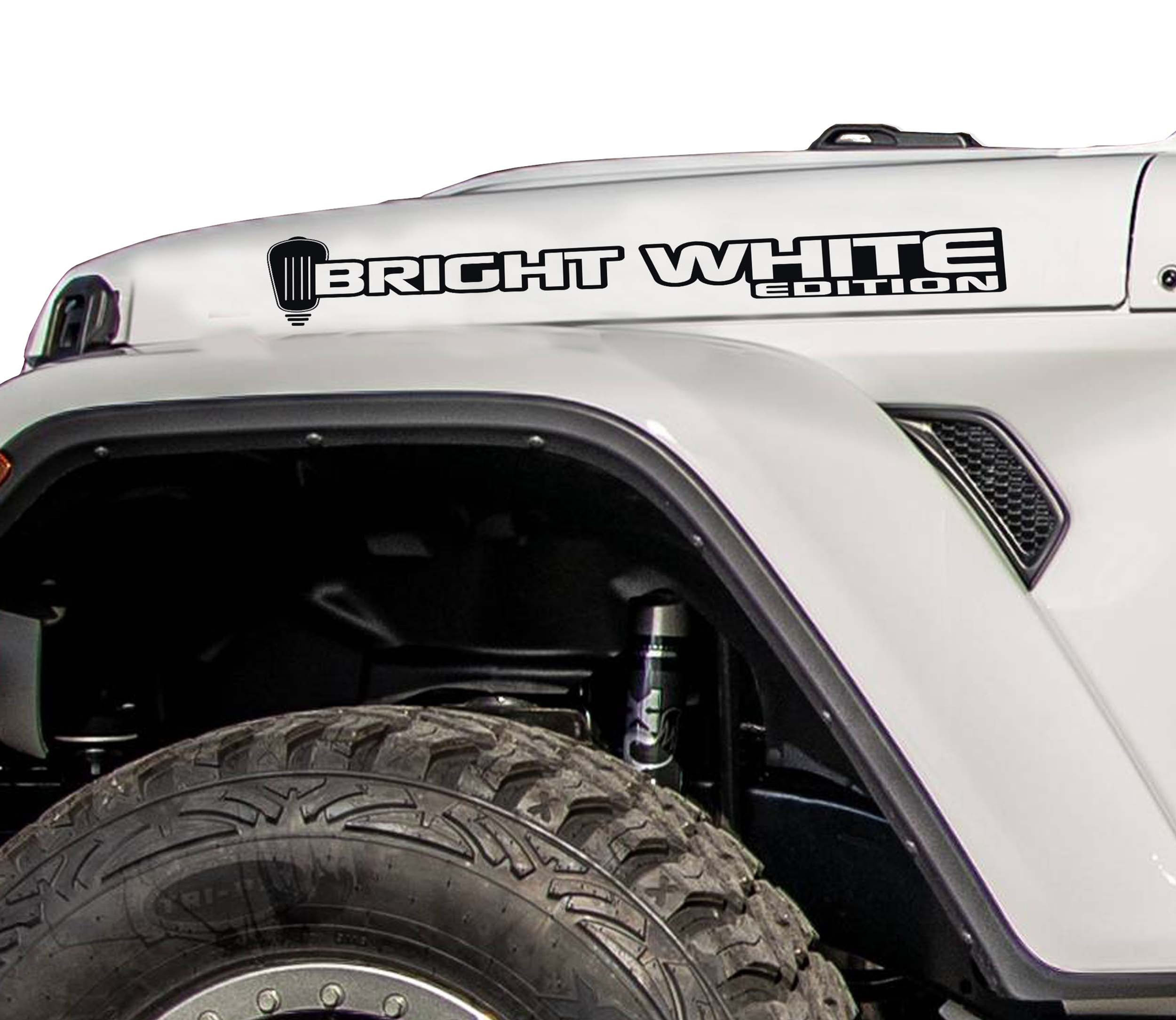 JEEP Brite White Edition Hood Fender Name Decal Sticker