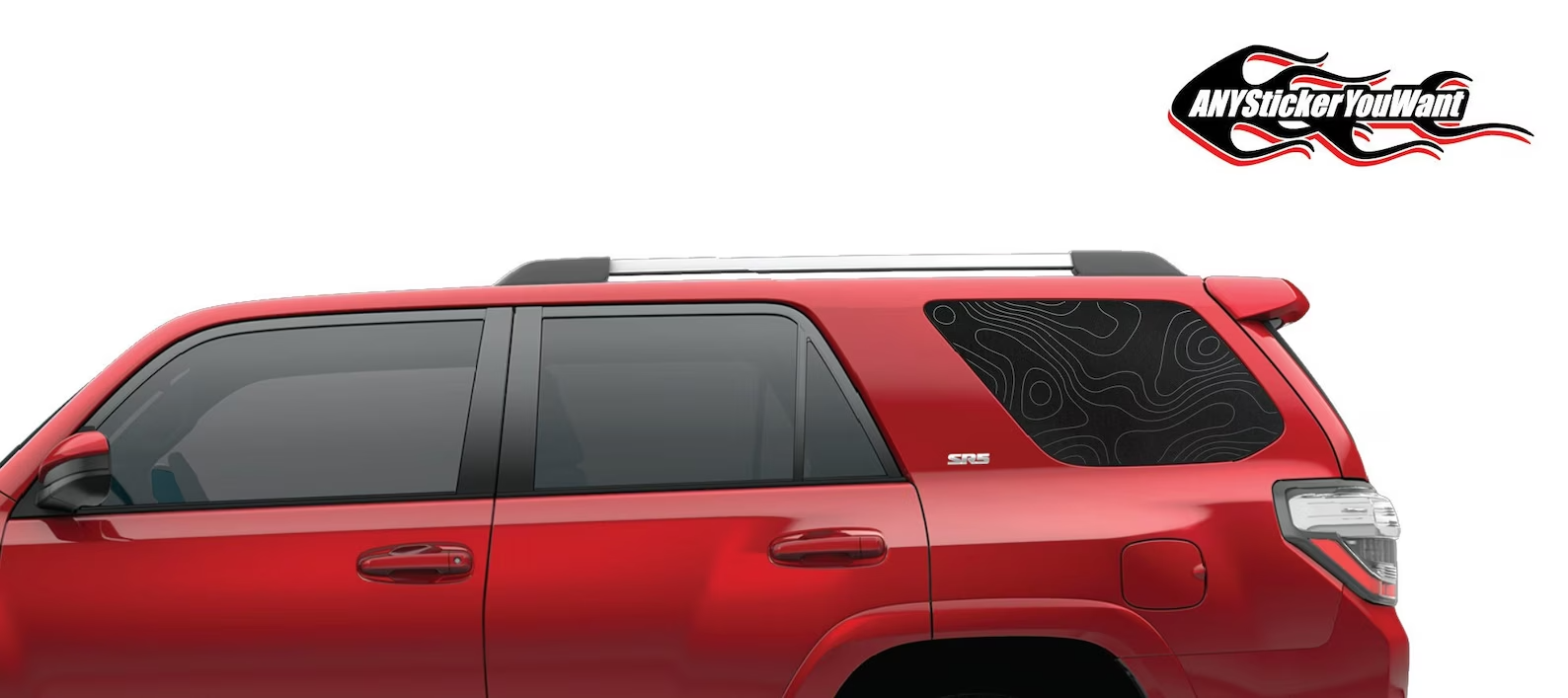 Pre-cut Topographic Vinyl Window Decals Fits 5th Gen Toyota 4Runner 2010-2023