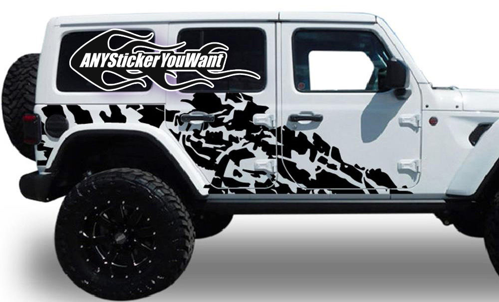 JL Wrangler Full Side Splash Swoosh Decal Sticker 2