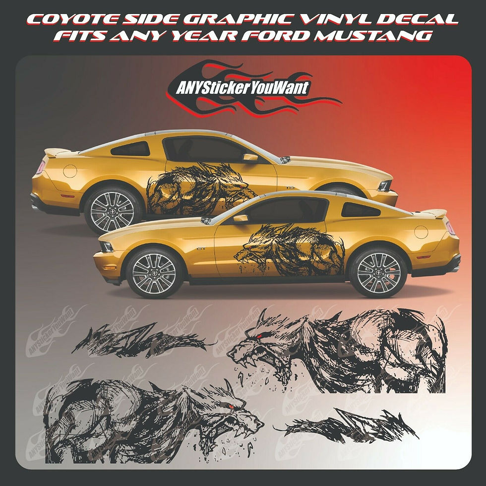 Coyote Side Graphic Vinyl Decal FITS Ford Mustang