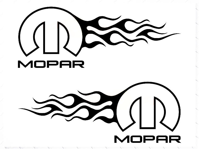 Dodge Mopar Flames Vinyl Decal Sticker