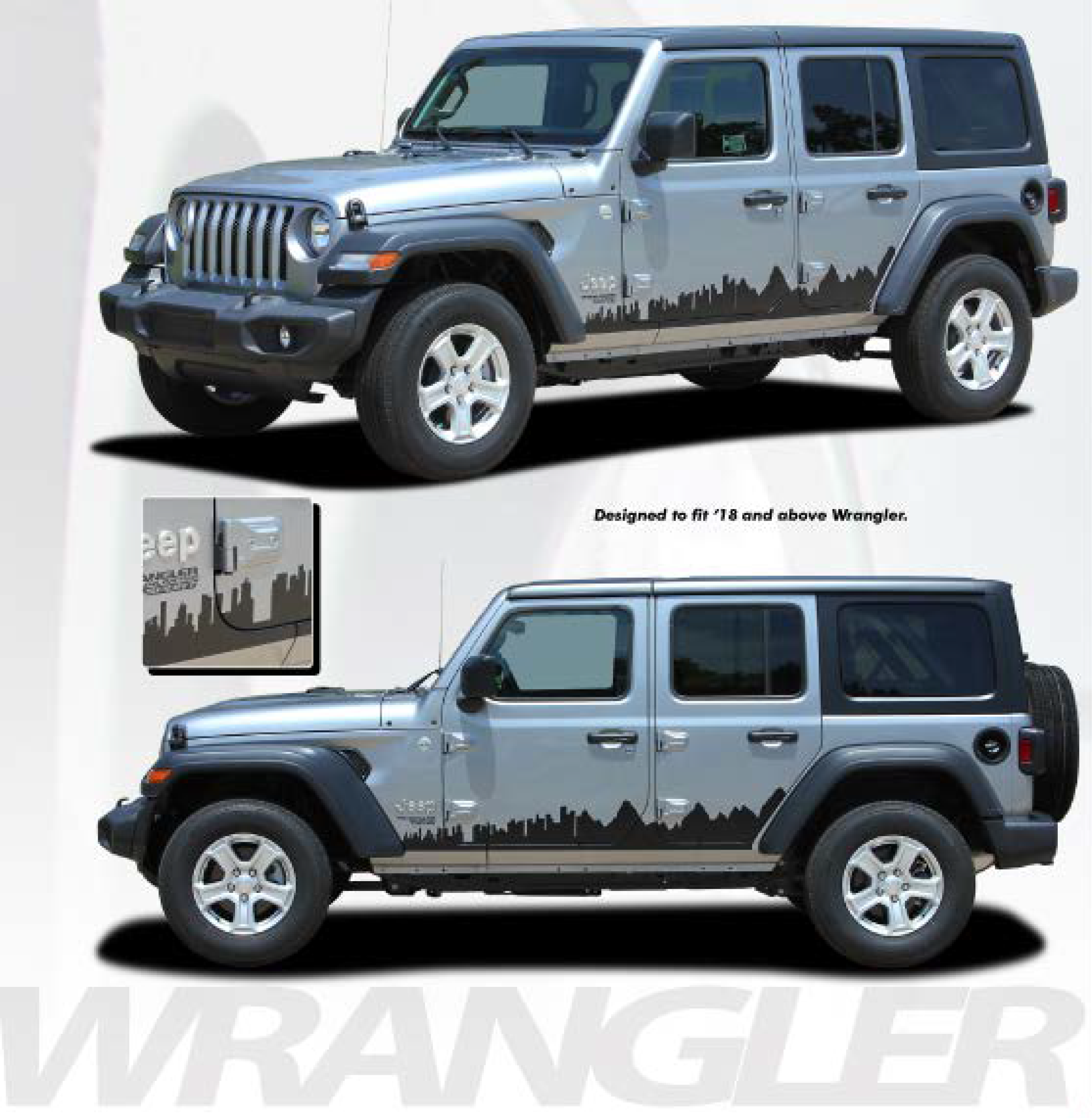 Jeep Wrangler SCAPE 2 Side Rocker Vinyl Decal Sticker 8