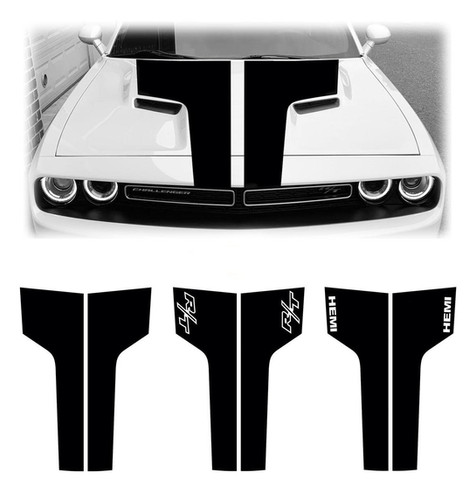 Dodge Challenger Racing Hood Decal Sticker 35 | ANYStickerUWant.com