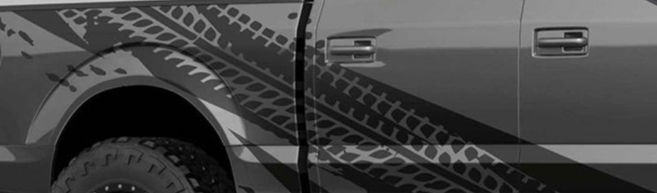 Universal Full Side Mud Splash Tire Track Truck Decal Sticker 129