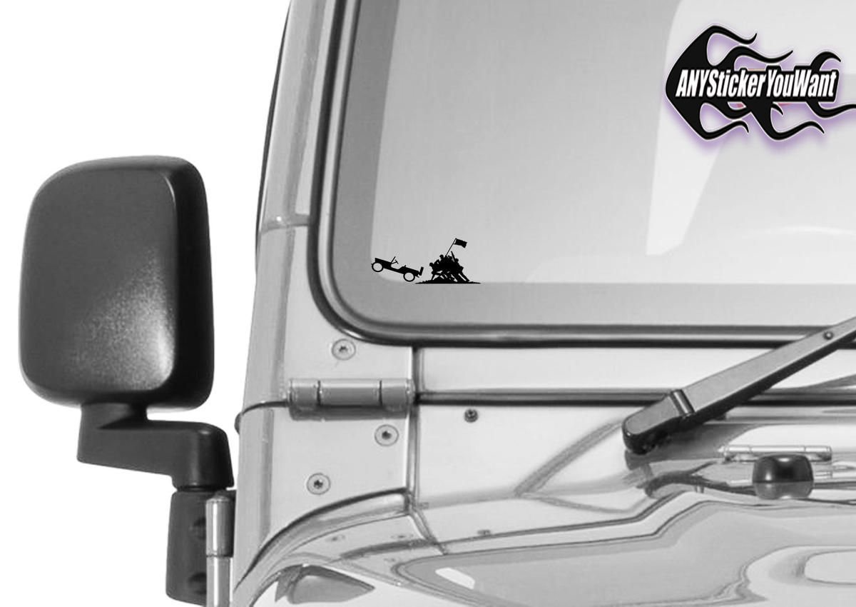 Jeep Gladiator Wrangler WWII Iwo Jima Flag Easter Egg Decal Sticker