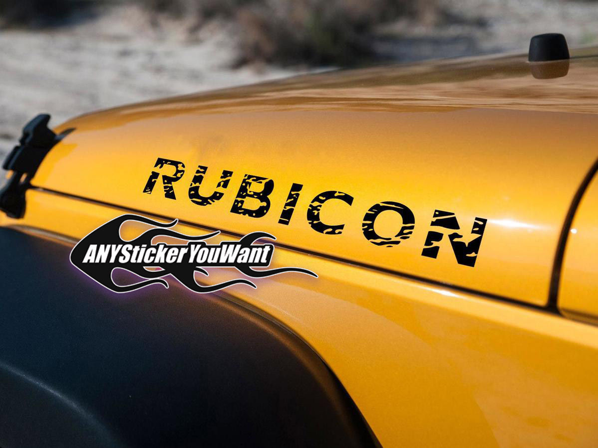Jeep Rubicon Hood Fender Name Decal Sticker 65