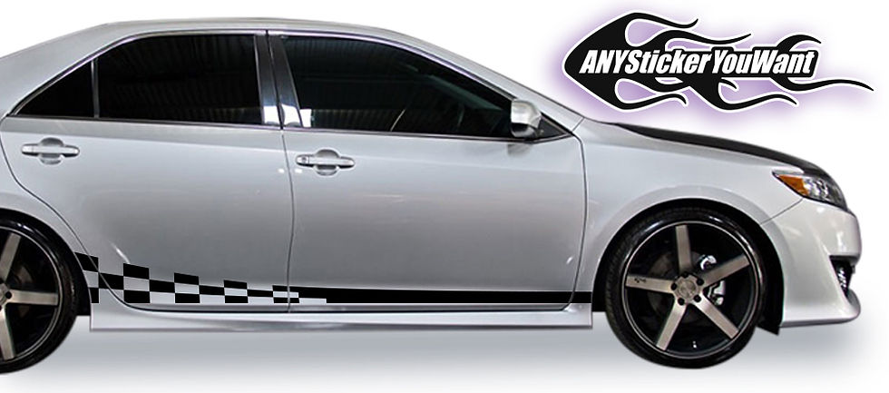 Toyota Camry Checkered Rocker Stripe Decal Sticker 1