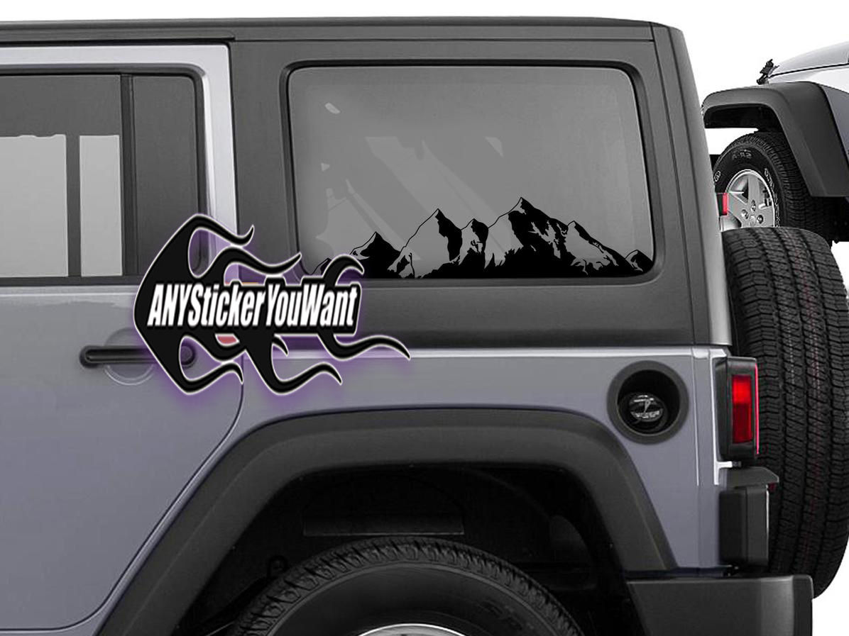Jeep Gladiator Wrangler Mountain Scene Window Decal Sticker