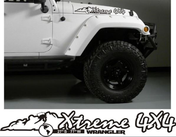 Jeep Wrangler Extreme 4x4 Hood Fender Decal Sticker 105