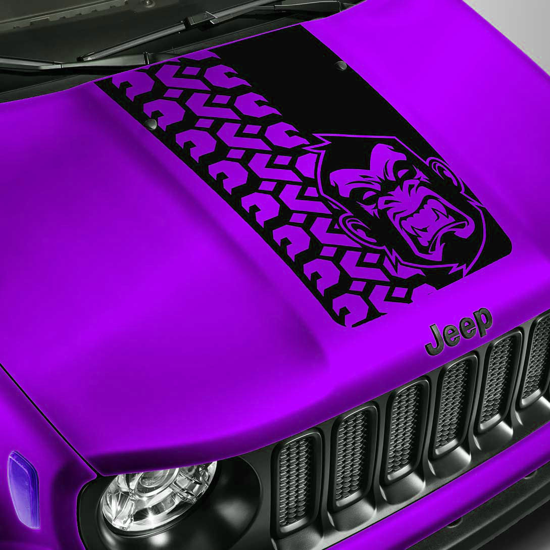 Jeep Wrangler Gladiator Tire Track Ape Gorilla Hood Stripe Decal Sticker 87