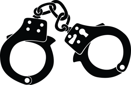 Hancuff Sticker Set of police handcuffs decal sticker (add text) | ANYStickerUWant.com