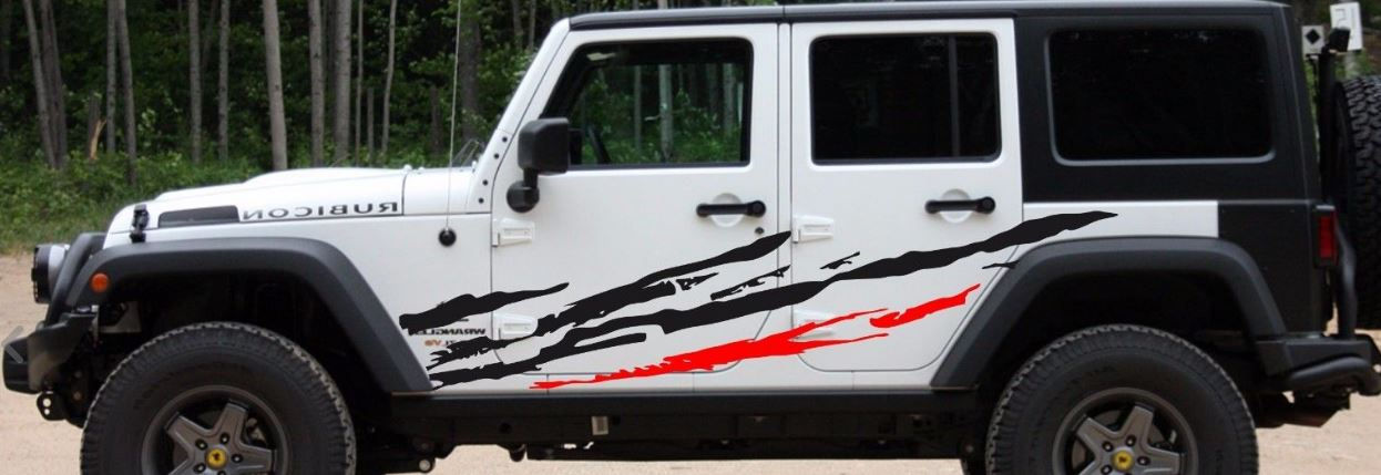Jeep Wrangler Rubicon 2 Color Mud Splash Decal Sticker 116