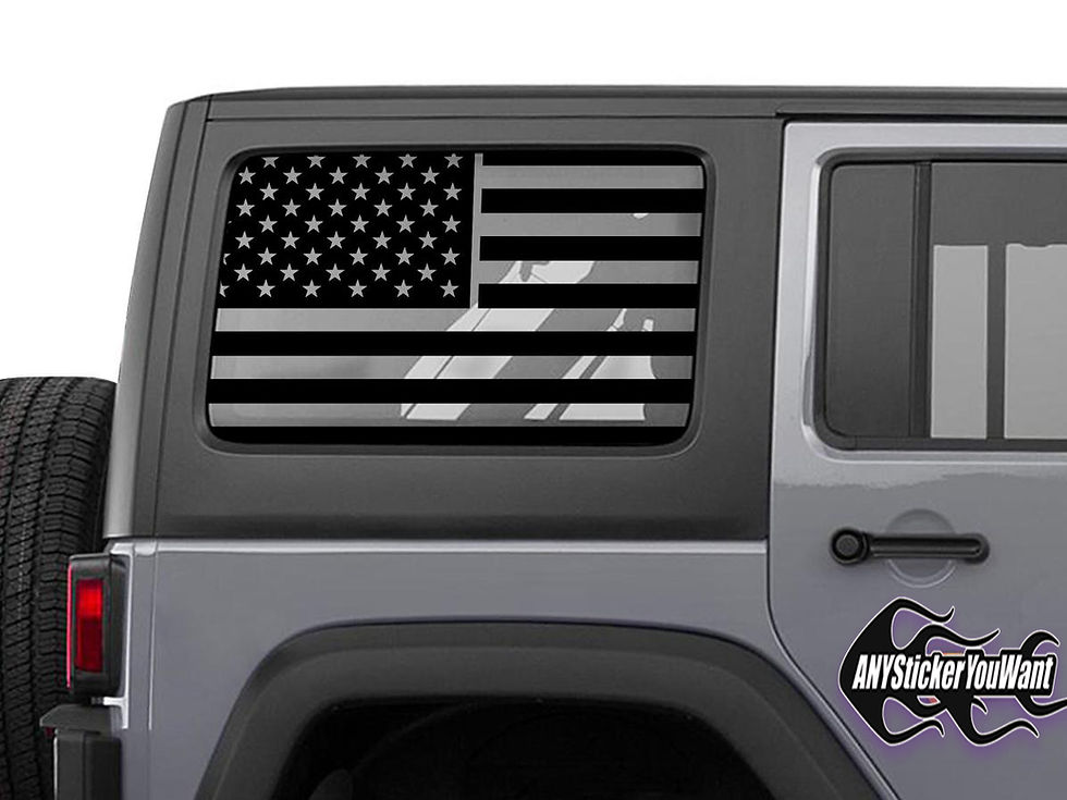 Jeep Gladiator Wrangler American Flag Rear Side Window Decal Sticker 10