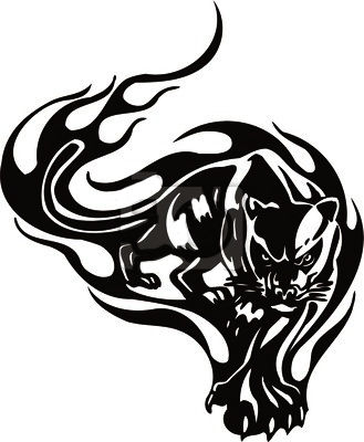 Flaming Panther Decal Sticker
