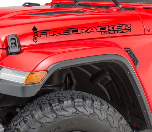JEEP Firecracker Red Edition Hood Fender Name Decal Sticker