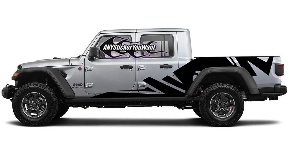Jeep Gladiator Full Side Zig Zag Stripe Decal Sticker 124