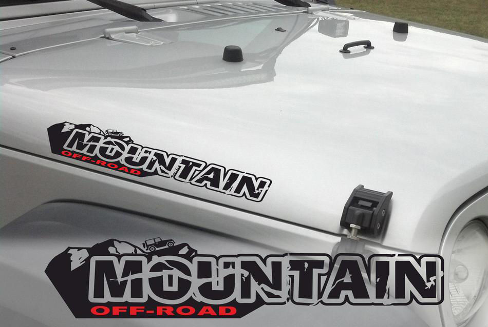 Jeep Rubicon Mountain Off Road Hood Fender Name Decal Sticker 113