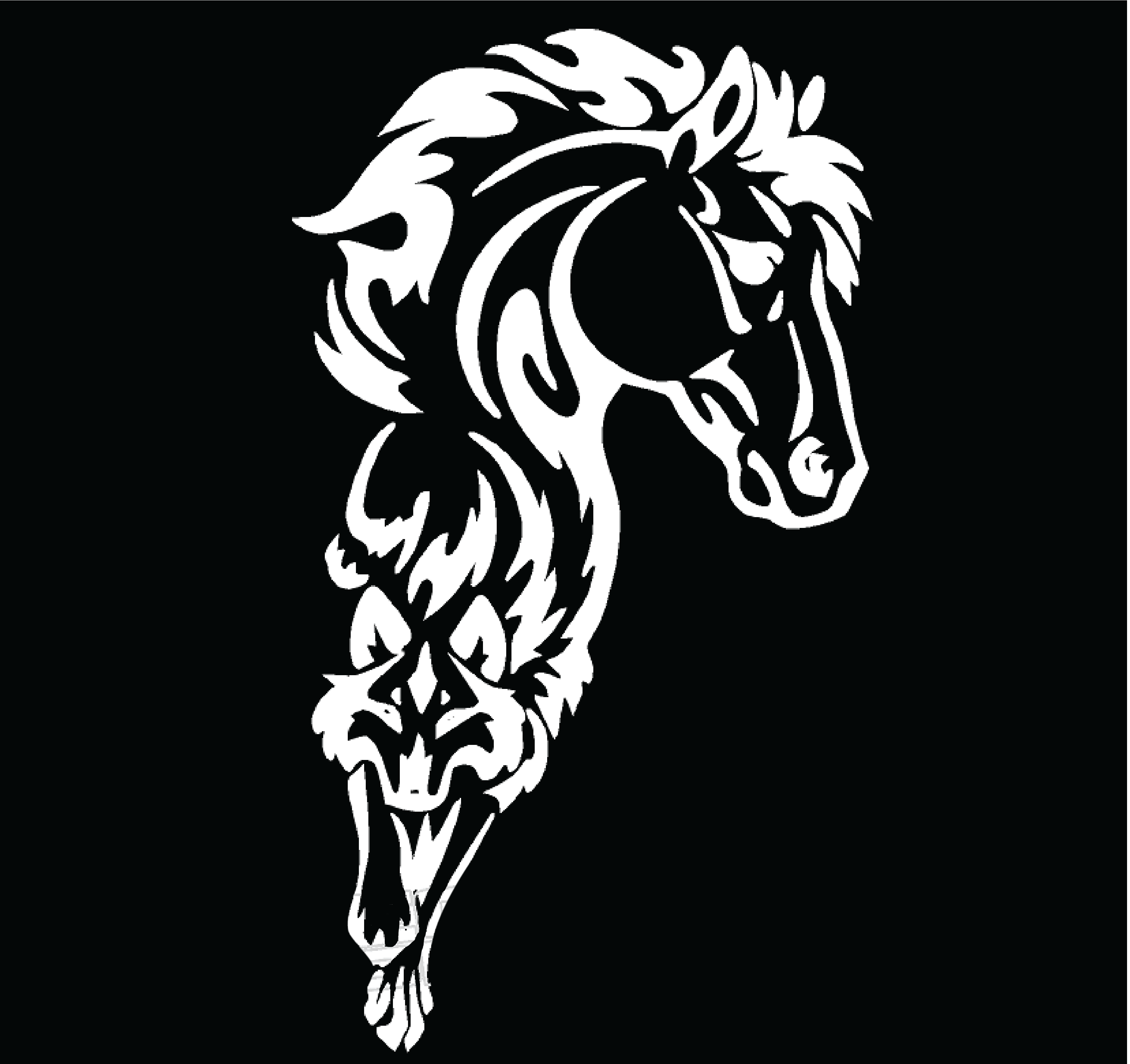 Tribal Horse and Wolf Decal Sticker