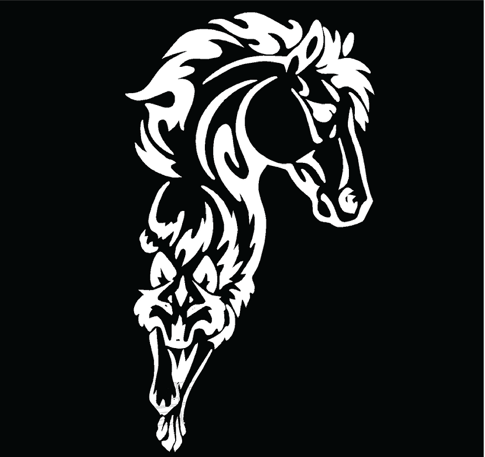 Thumbnail: Tribal Horse and Wolf Decal Sticker