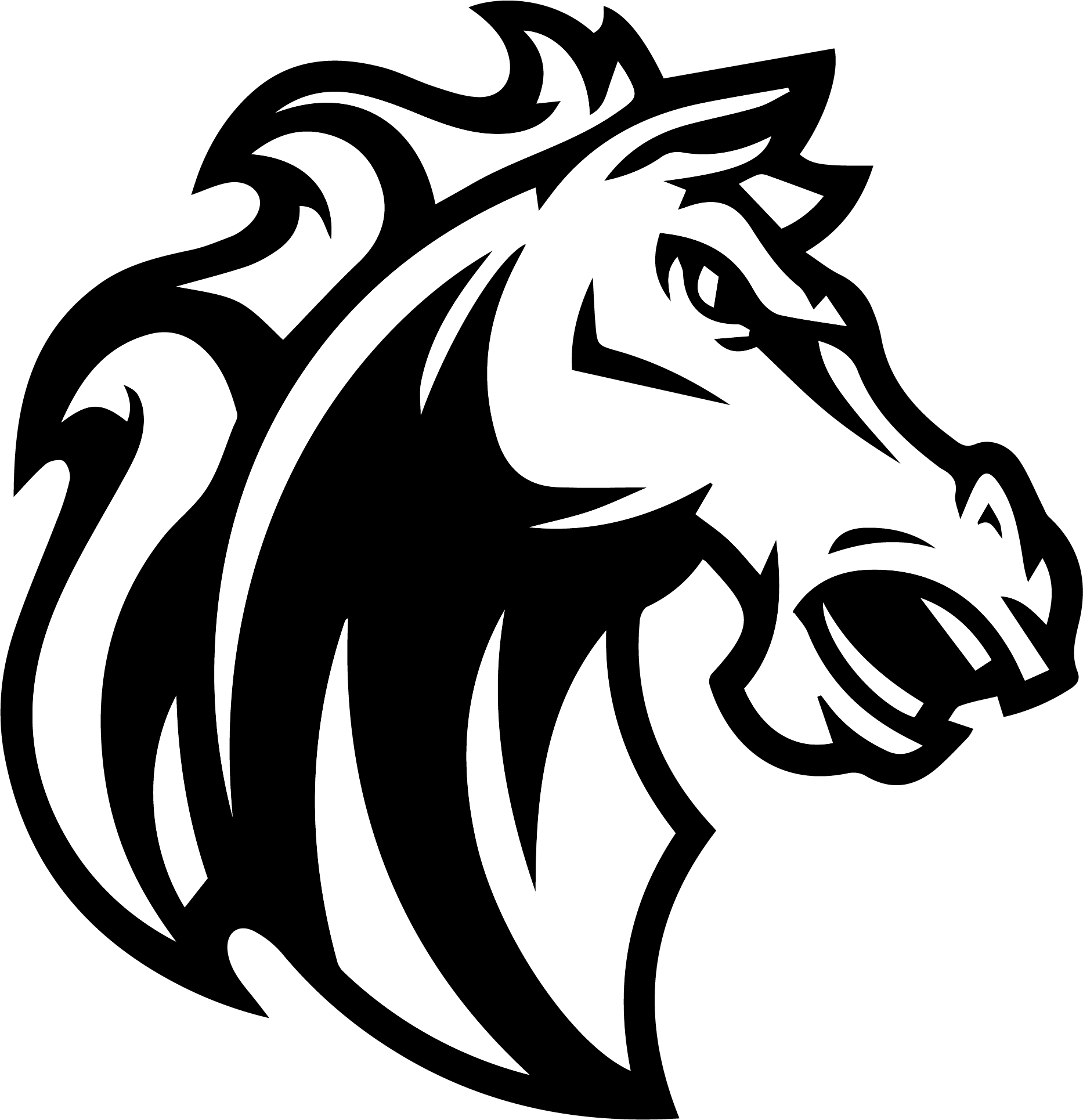 Badass Bronco Horse Head Decal Sticker Kit 2