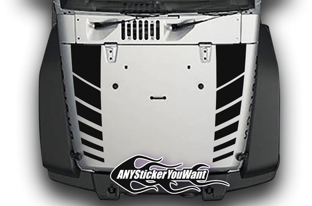 JL Wrangler Broken Accent Hood Stripe Sticker 2