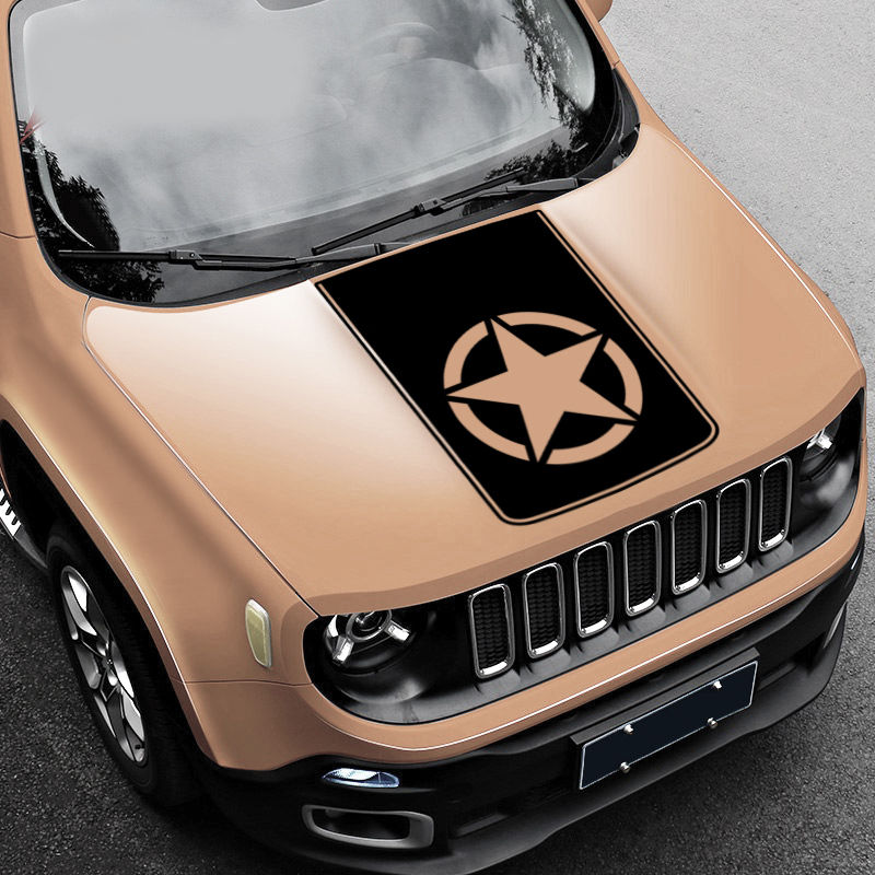 Jeep Renegade Army Star Hood Racing Stripe Decal Sticker 42