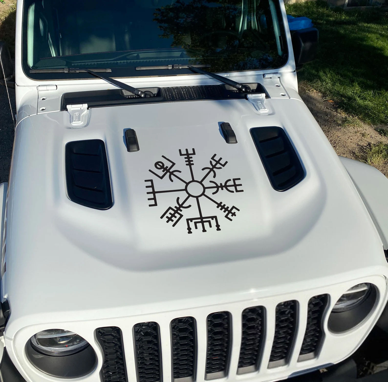 Jeep Wrangler Gladiator Viking Norse Emblem Hood Decal Sticker 450