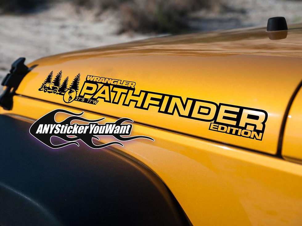 Jeep Wrangler Pathfinder Edition Hood Fender Name Decal Sticker 133