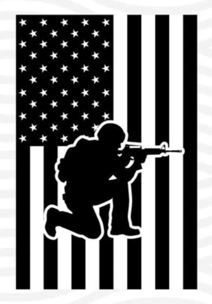 Soldier American Flag Vinyl Decal Sticker 12