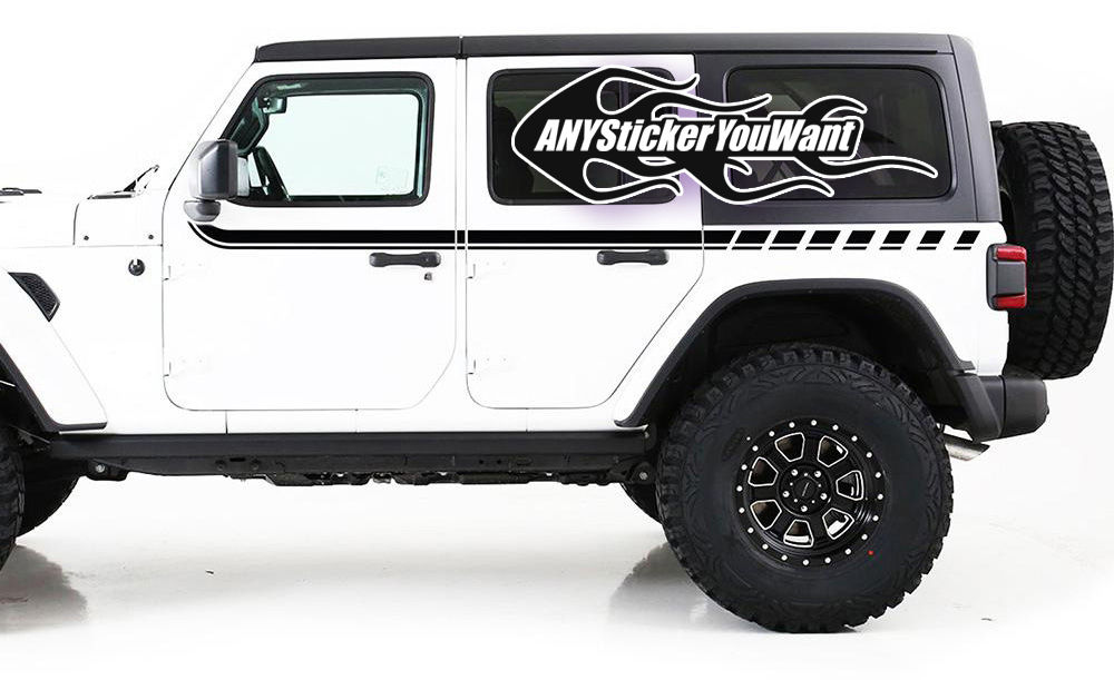 JL Wrangler Full Side Bar Swoosh Decal