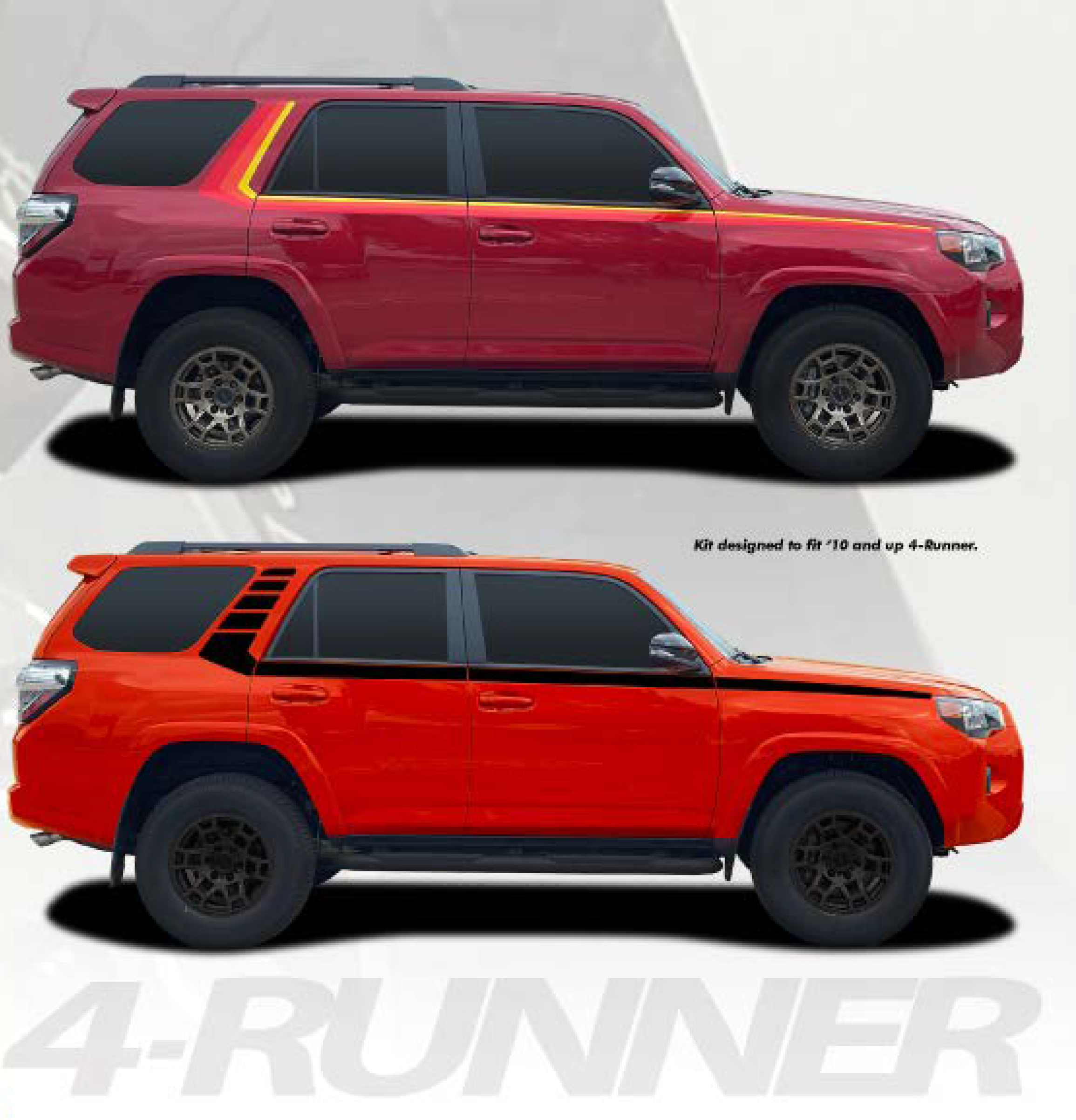 Toyota 4 Runner FORTY STRIPE 2 Side Stripes Vinyl Decal Sticker