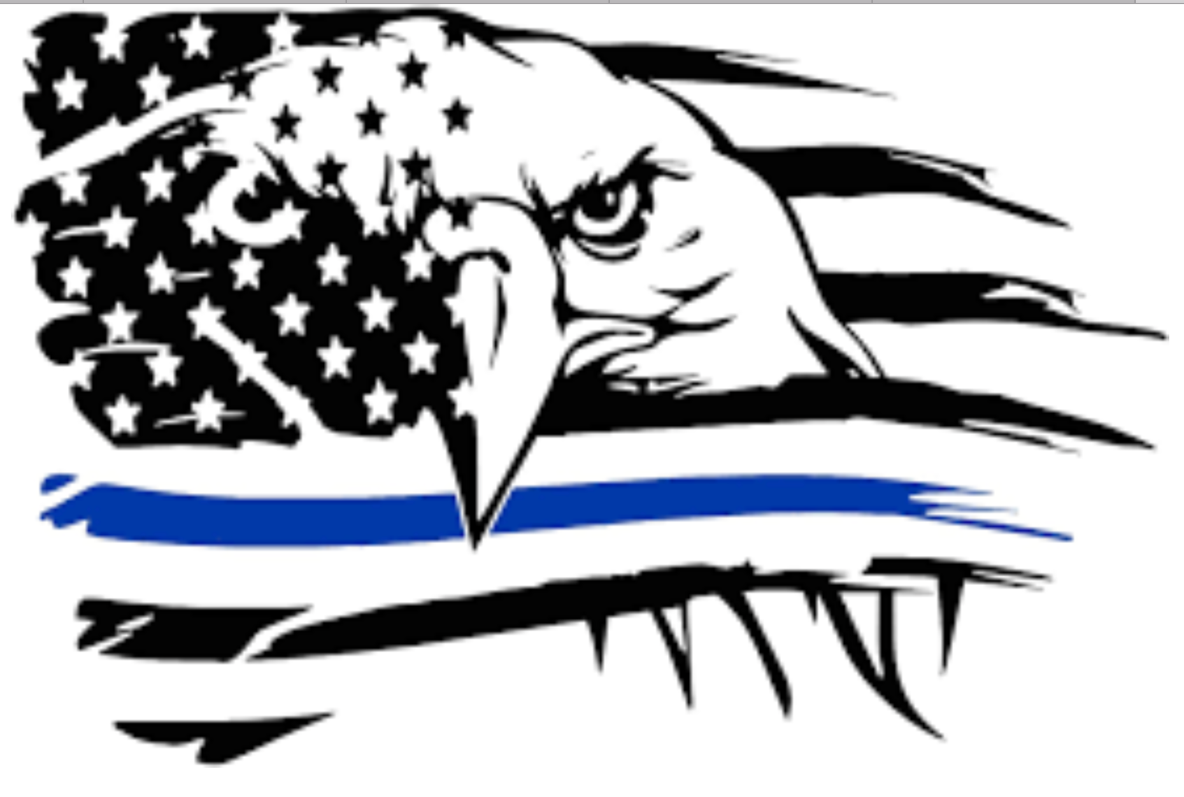 Thin Blue Line Eagle American Flag Vinyl Decal Sticker 25