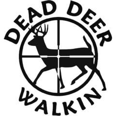 Dead Deer Walkin Hunting Decal Sticker