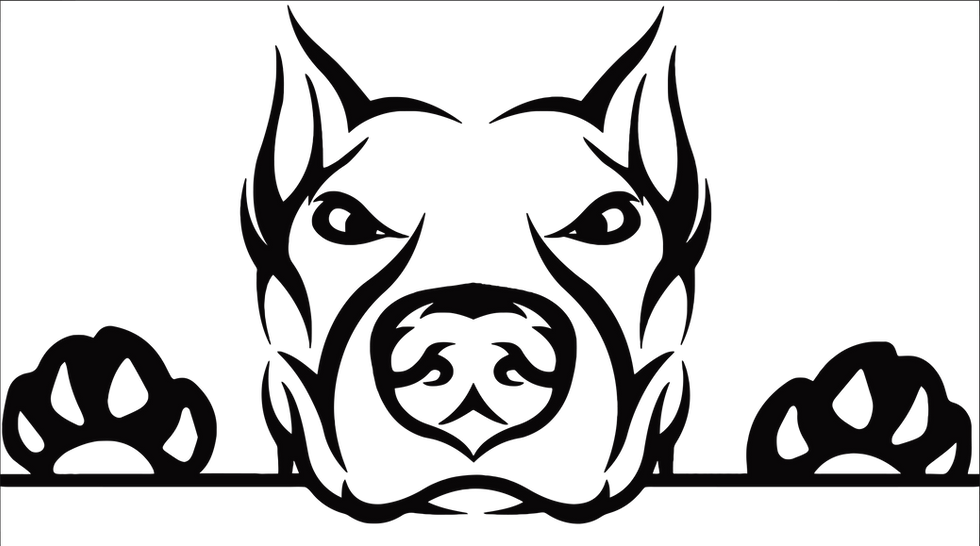 Thumbnail: Peeking Pitbull Decal Sticker 4 (add text)