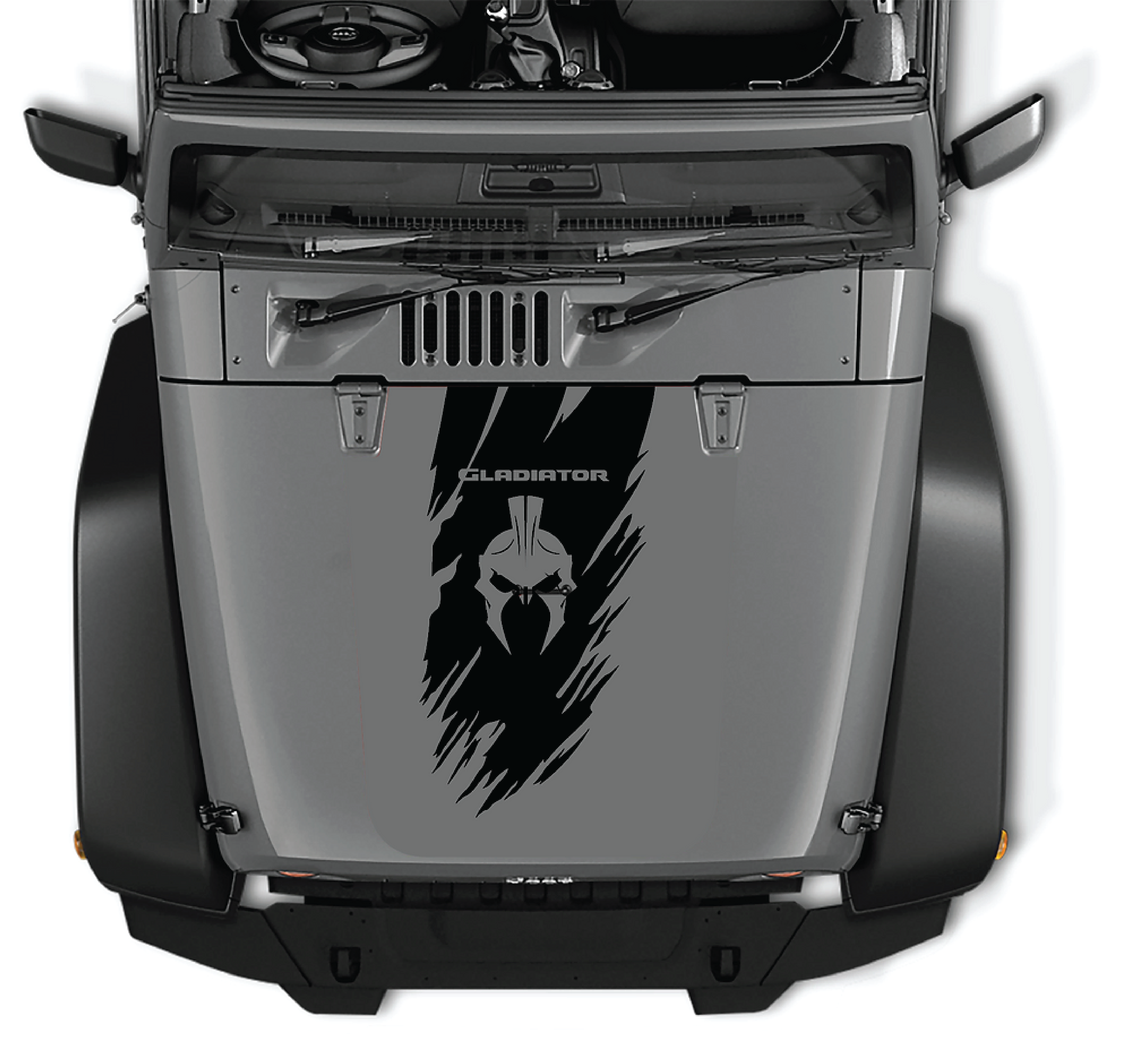 Spartan Jeep Gladiator Hood Splash Decal Sticker (fits any Jeep)