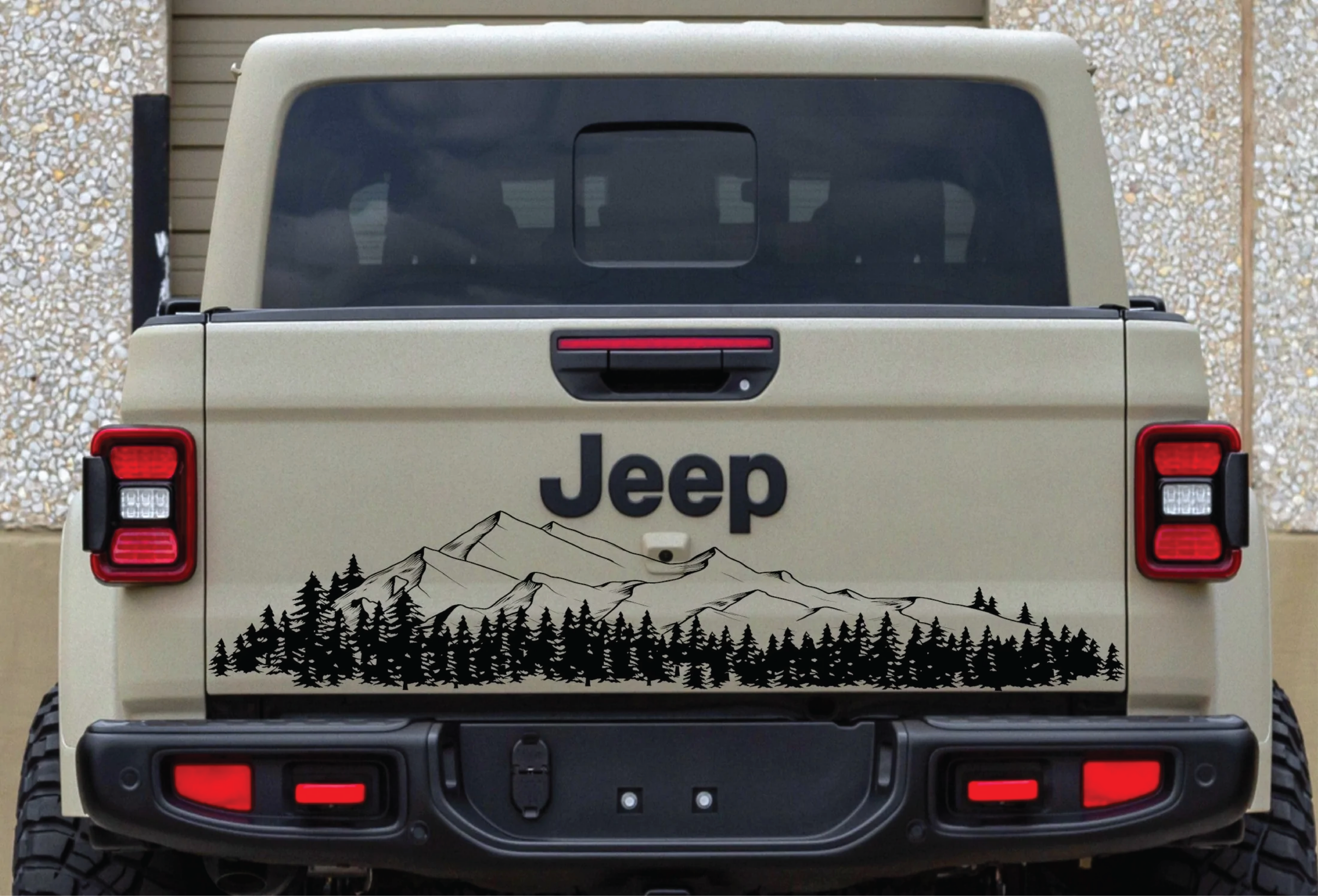 Jeep Gladiator Mountain Forest Scene Tailgate Decal Sticker 107