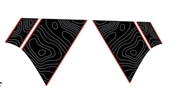 3 Tone Topographic Bedside Stripe Kit Vinyl Decals Fits Jeep Gladiator JT
