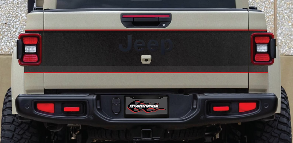 2 Tone Blackout Tailgate Vinyl Decal Fits Jeep Gladiator JT 2020-2023